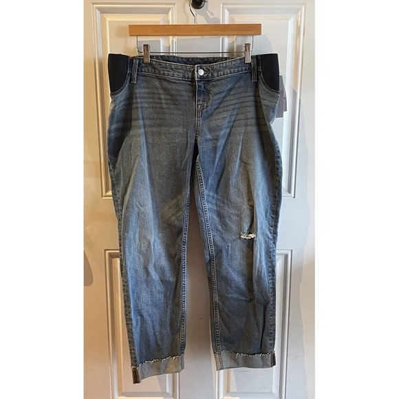 Isabel Maternity by Ingrid & Isabel Denim - Under Belly Low-Rise Straight Maternity Pants Sz 12 NWT Isabel Maternity
